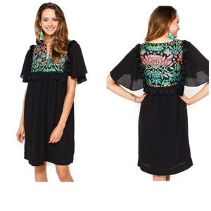 NWOT Elaine Turner Oriana Embroidered Shift Dress